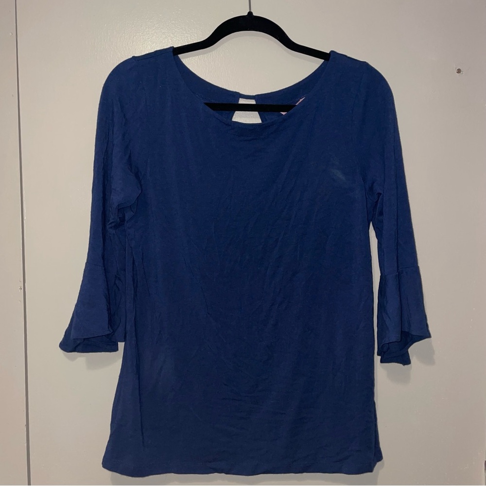 Lilly Pulitzer Cobalt Blue 3/4 Sleeve Top